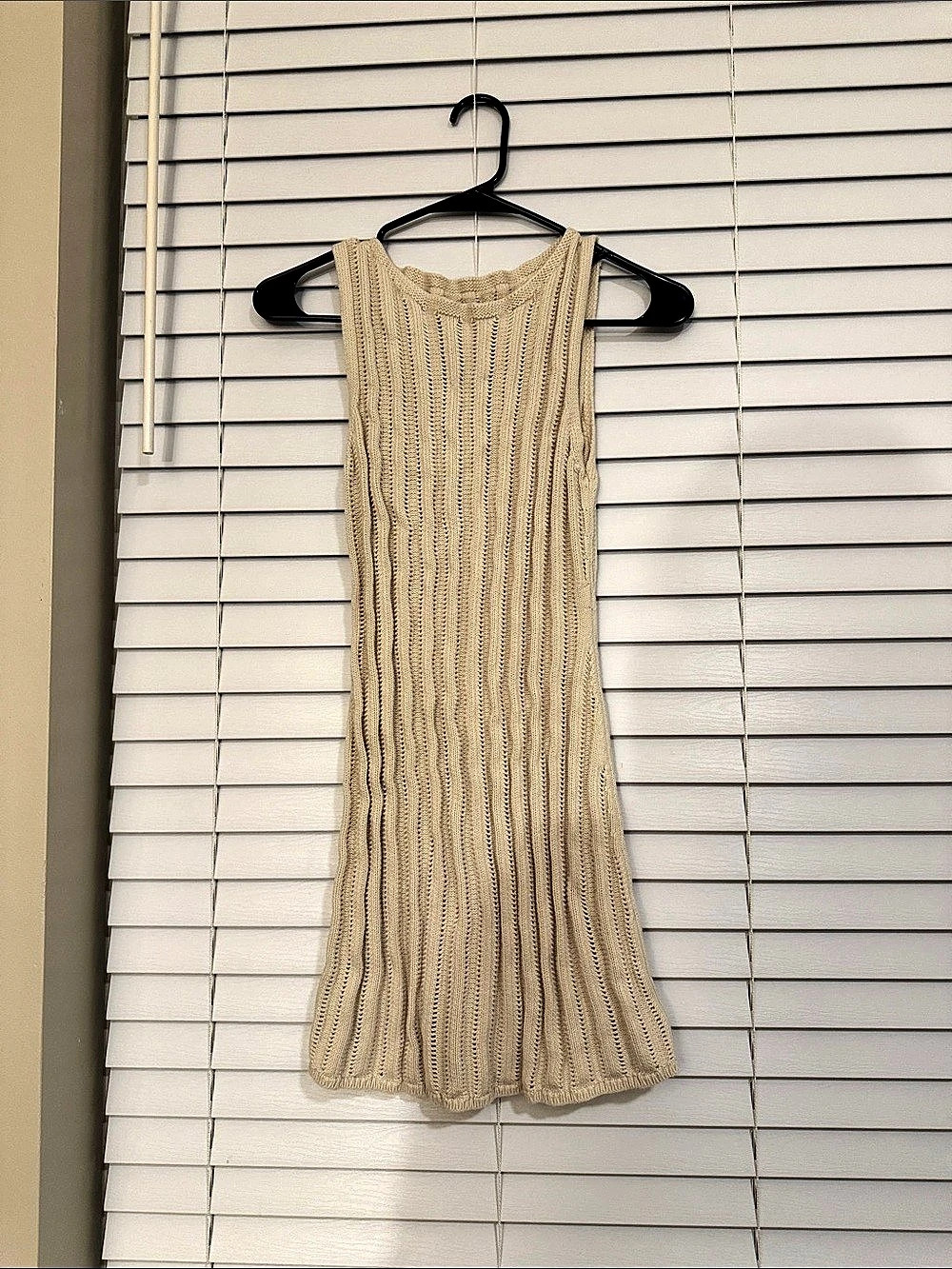 Arie Knit Mini Dress in Cream Size Medium Like New